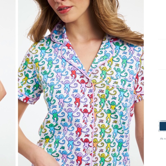 Roller Rabbit Xs shorts pajamas pjs disco monkey polo new - Picture 6 of 7